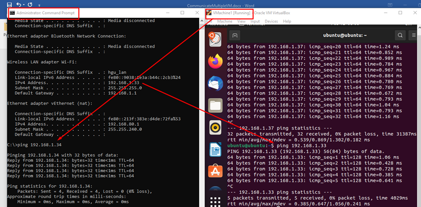 Communicate Multiple VM (os - Ubuntu) on Windows10 using Docker Swarm